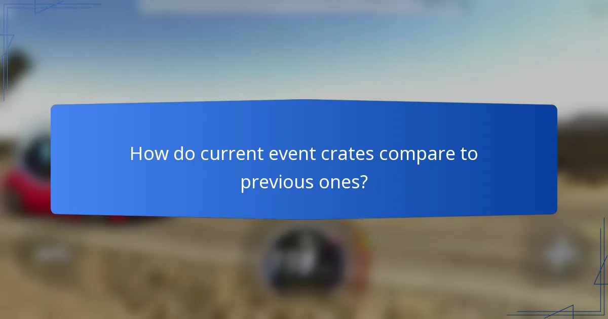 How do current event crates compare to previous ones?