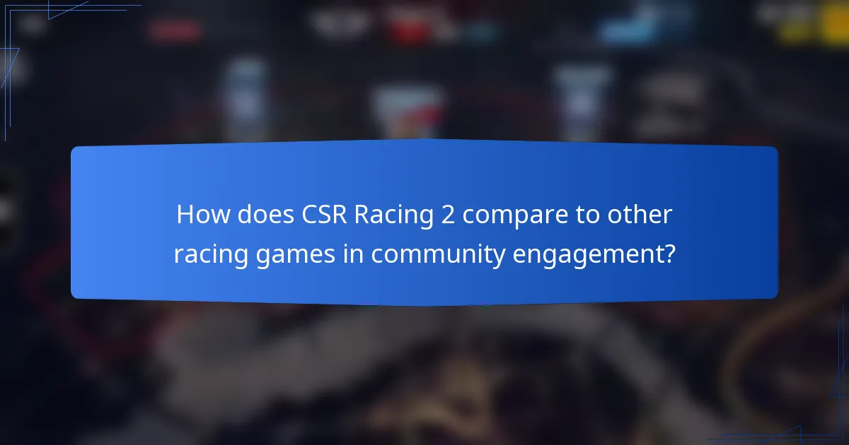 How does CSR Racing 2 compare to other racing games in community engagement?