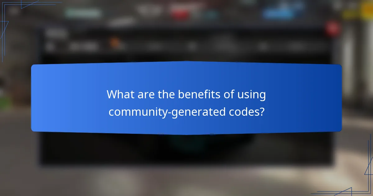 What are the benefits of using community-generated codes?