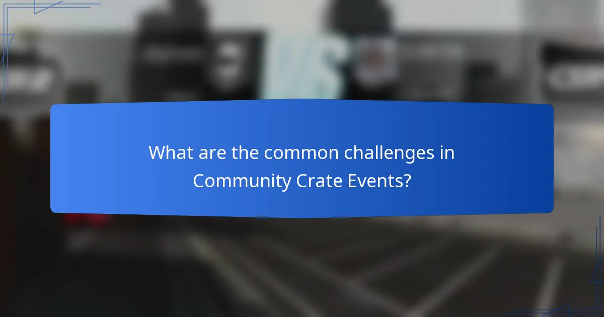 What are the common challenges in Community Crate Events?